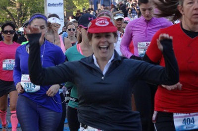 Bariatric surgery patient Chiara competing in a run
